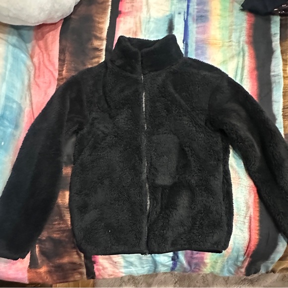 PINK Victoria's Secret Black Zip Up Fleece Sweater/Jacket - Picture 5 of 8